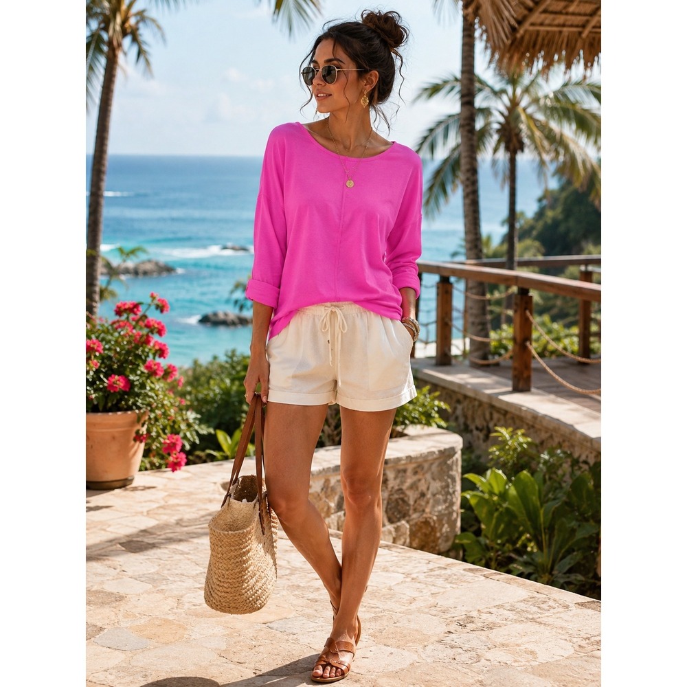 Lilly Pulitzer Chilly Lilly Etta Top Pink UPF 50+ Long Sleeve XS Resort Vacation